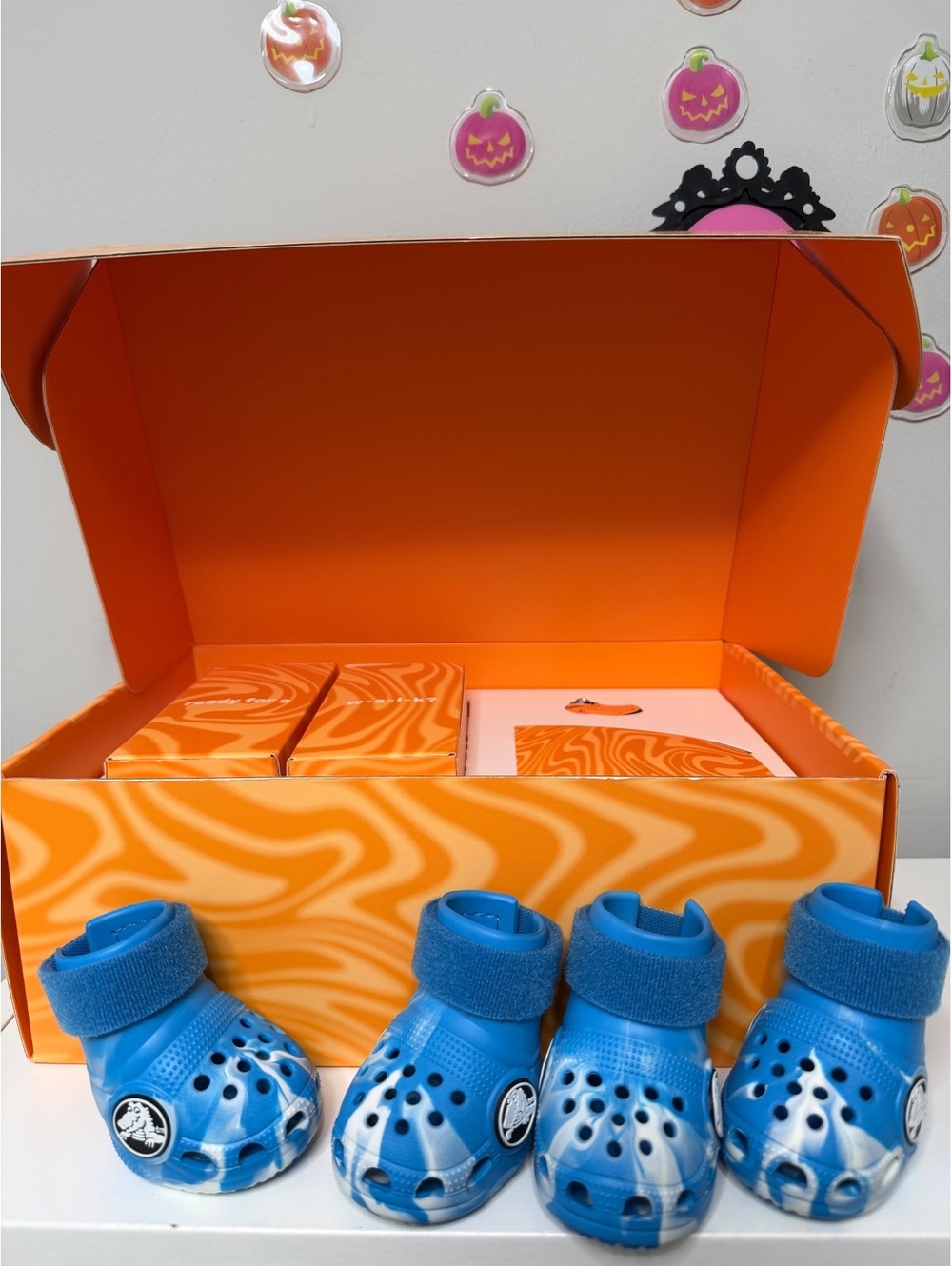 Bark Blue Dog Boots Crocs Medium with Adjustable Straps - Size Medium